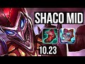 SHACO vs TWISTED FATE (MID) | 4.1M mastery, 2100+ games, 4/1/3 | NA Grandmaster | v10.23