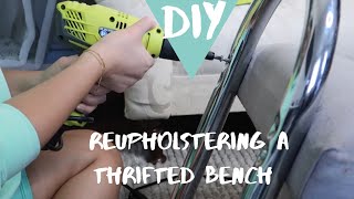 Reupholstering a $6 Thrifted Bench! // @ann.wynn #WynnWorks