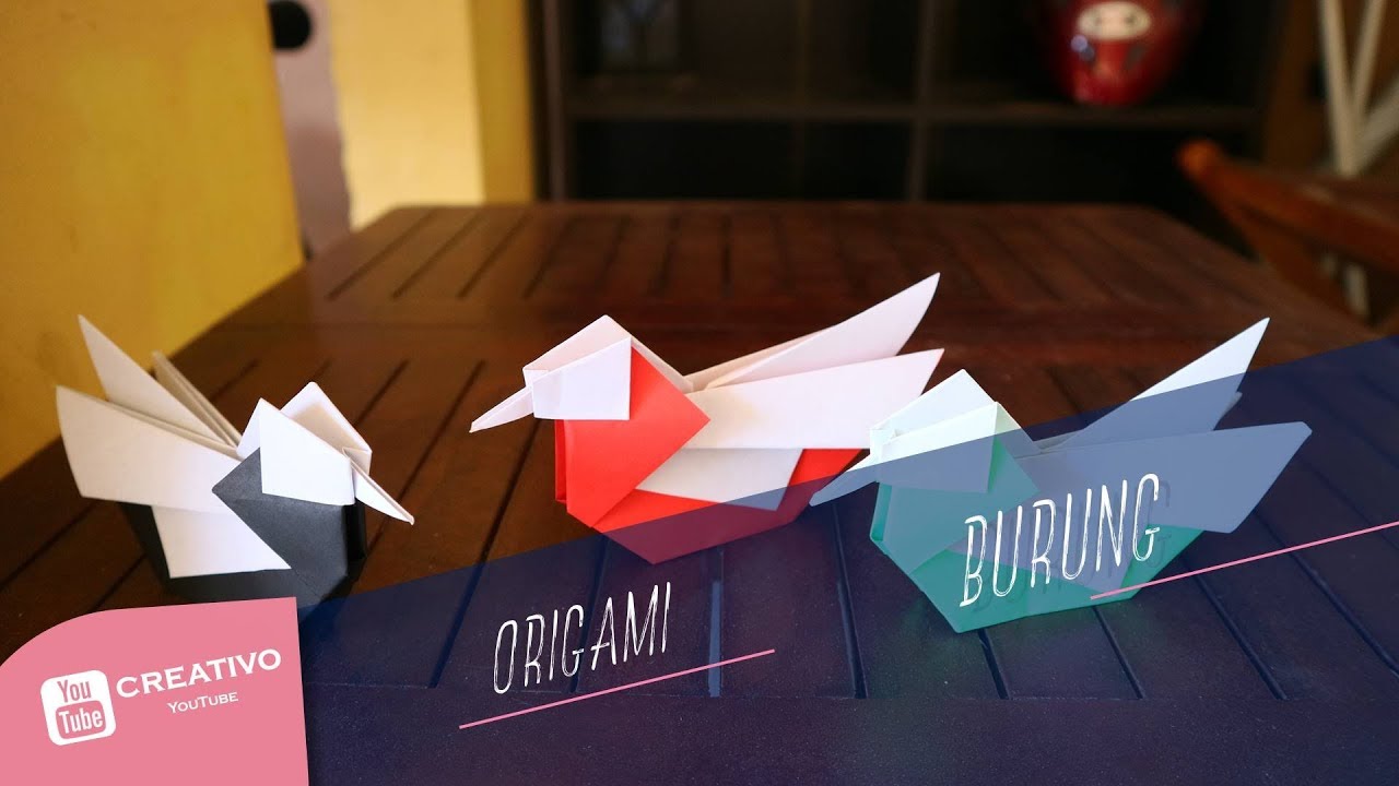 Tutorial cara membuat origami burung kertas YouTube