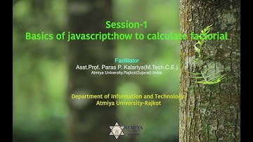 Calculate Factorial Using JavaScript in English | Lecture 1| Atmiya University