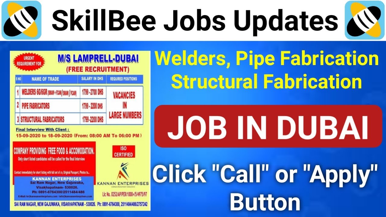 4943 - JOB IN DUABAI - M/S LAMPRELL -DUBAIRole:👉 WELDER - 6G/6GR (  SMAW+FCAW/SMAW/FCAW ) - YouTube