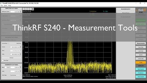 ThinkRF S240 Real-Time Spectrum Analysis Software - Measurement Tools
