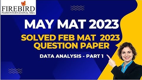 MAY MAT 2023 | Previous Exam Solved Questions | Data Analysis | Part 1 #mat2023 #mba2023