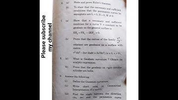 Igu, mdu question paper BSc honours mathematics 3rd semester subject - Differential Geometry 2021