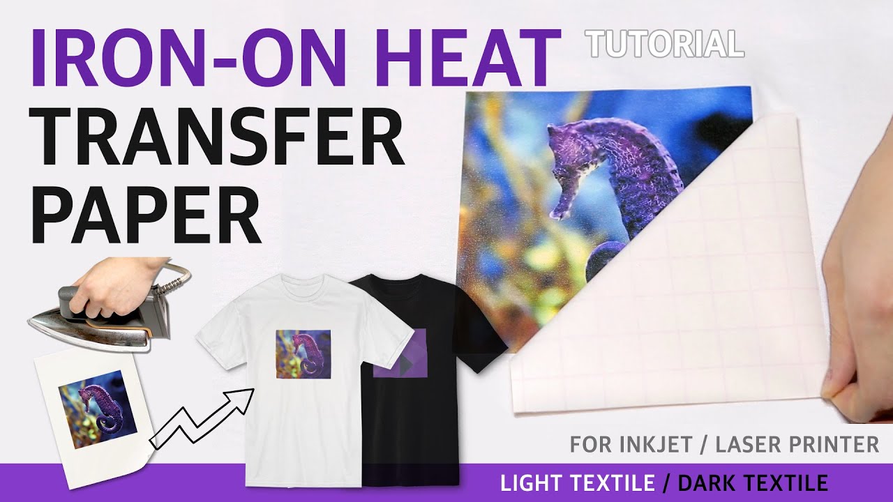 Heat Transfer Paper 10 Sheets Inkjet Printers Iron-On Press For T-Shirt Designs 