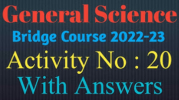 Bridge Course|Class 8 th|Science|Activity No 20|Setu Abhyaskram|Day25,26|Semi English|QuestionAnswer
