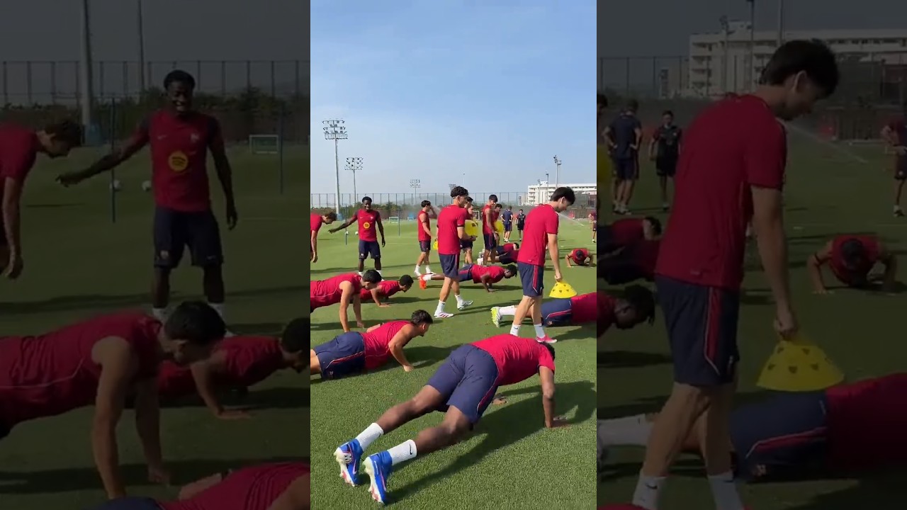 Too slow = push-ups 😂 #shorts #fcbarcelona