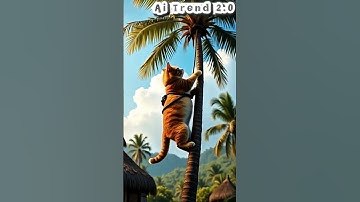 A mischievous cat, climbing a tree | #ai #shorts #latest #new #trending #cat