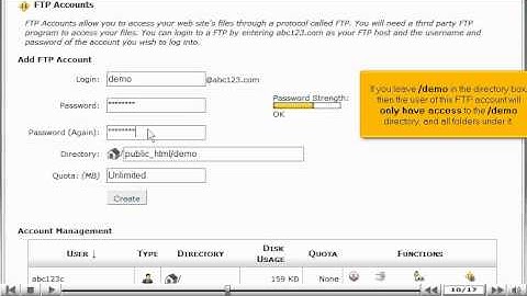 Create additional FTP accounts in cPanel | cPanel FTP accounts
