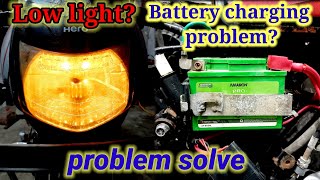 Hero hf deluxe dim light and battery charging problem/ हेड लाइट को तेज कैसे करें? low light problem