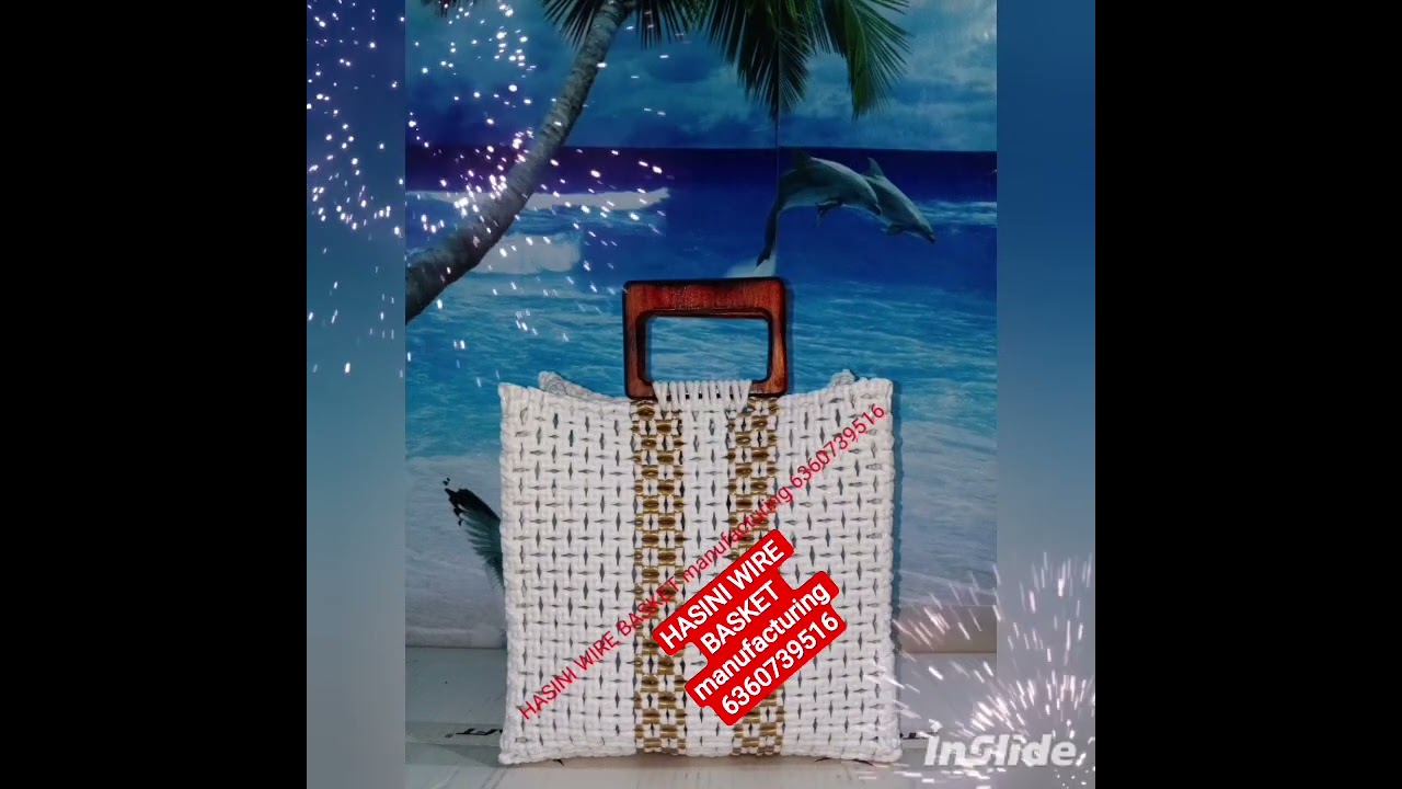 wood handle wire basket