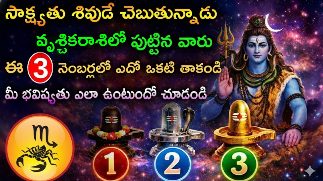సాక్ష్యతు శివుడే చెబుతున్నాడు🕉️వృశ్చికరాశి వారు ఈ 3 నెంబర్లలో ఎదో ఒకటి తాకండి |Vruschika rashi