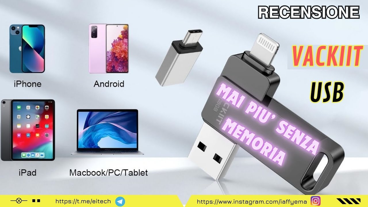 iDiskk 256GB Chiavetta USB Lightning Certificata MFi per iPhone/iPad