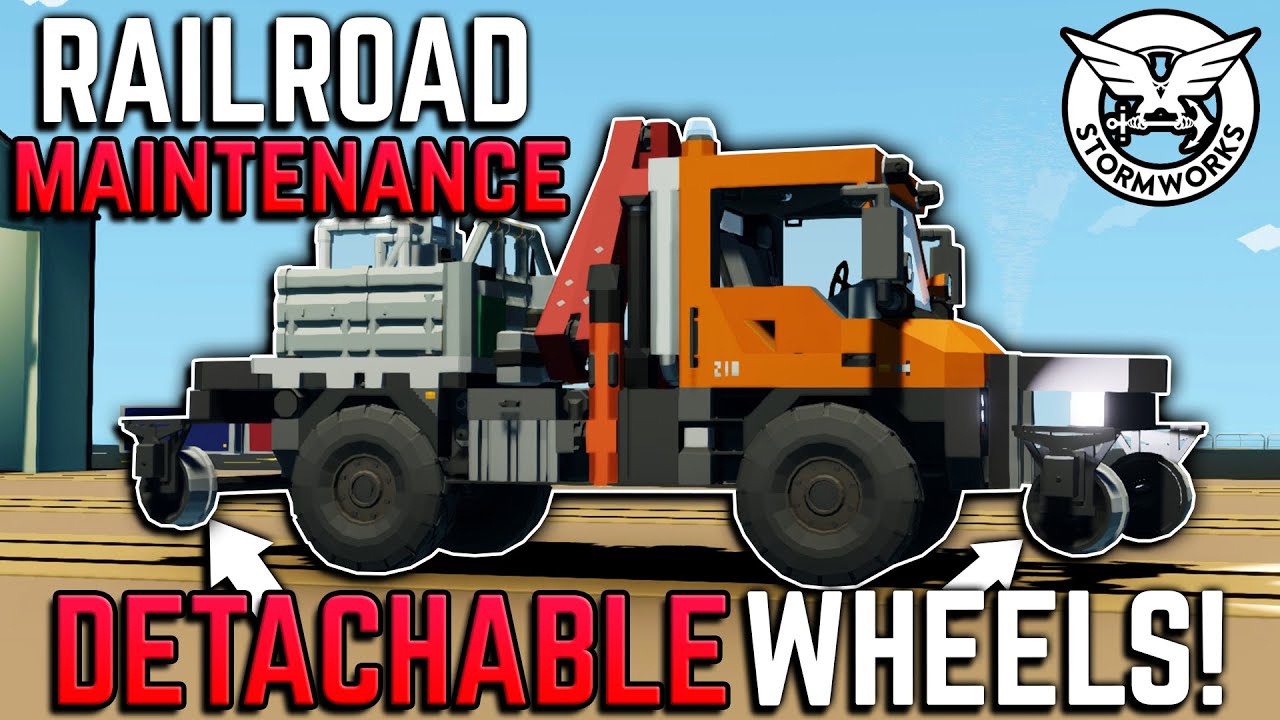Lets Build A RAILROAD SERVICE TRUCK (With Detachable Train Wheels!) In Stormworks Build and Rescue!