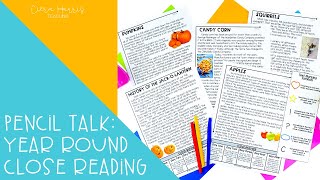 Pencil Talk: Year Round Close Reading Passages | Ciera Harris Teaching