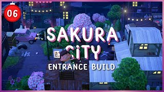 Cherryblossom Nighttime City Entrance // ACNH ADVENT CALENDAR - Day 06 Sakura City