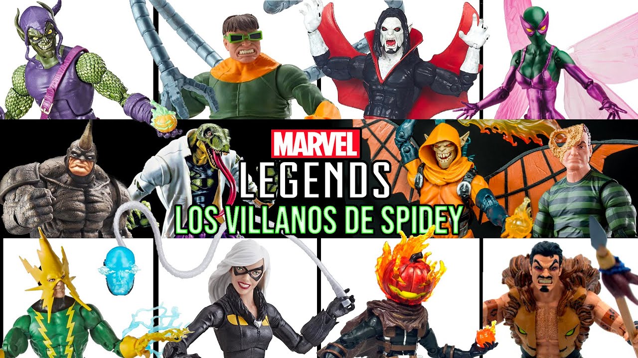 Todos Los Villanos de Spider Man Marvel Legends Series Green Goblin, Dr.  Octopus, Electro, Sandman - YouTube