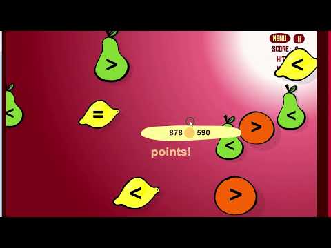 Compare Numbers Math Game - Fruit Splat - Greater than, Less Than and Equal to