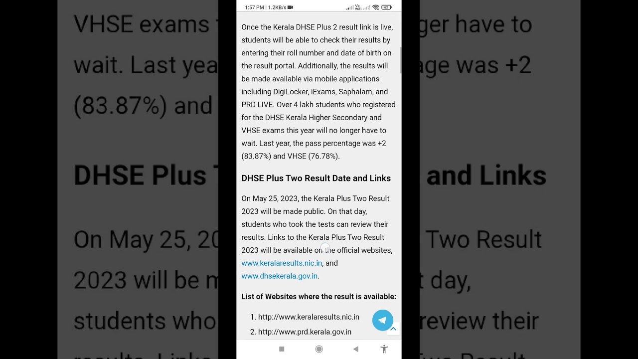 Plus Two Results 2023 Link - Kerala Higher Secondary School +2 DHSE Result