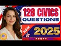 128 Civics Questions and Answers with Slow &amp; Clear, Easy to Study Citizenship Interview 2025 version