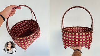 ตะกร้าสานจากเส้นพลาสติก ทรงกลม | Weave a basket from plastic line