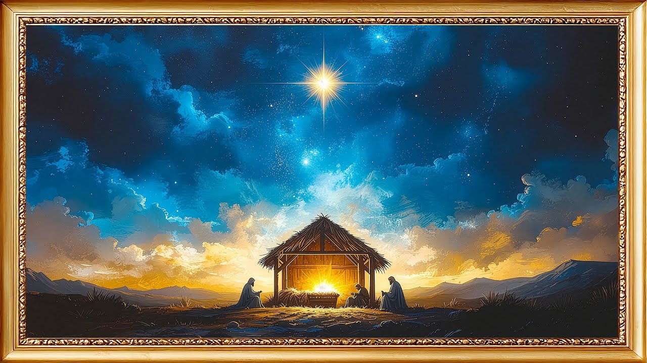 4K Framed TV Art: The First Light of Christmas | Sacred Nativity Ambience