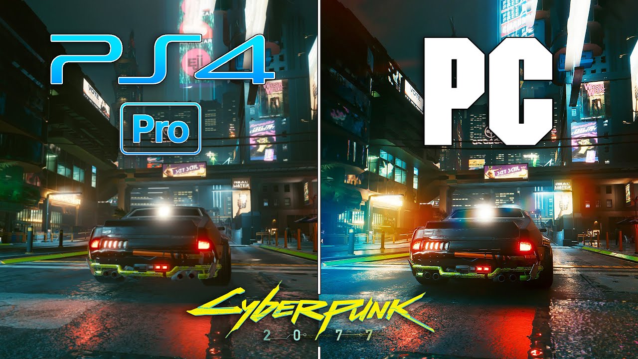 gravid Betydning Tilpasning Cyberpunk 2077 : PS4 Pro vs PC (RTX Ultra 4K) - Graphics Comparison -  YouTube