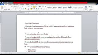Tugas Latihan 5 : Penjelasan Operator Perbandingan