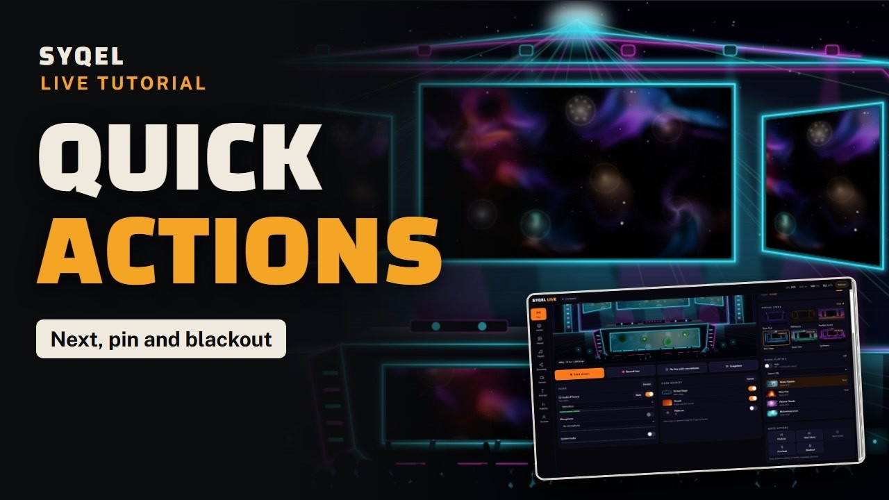 Control your stream visuals mid-set: next, pin and blackout