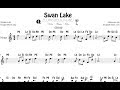 El Lago de los Cisnes Partitura Fácil con Notas Violín Flauta Oboe    Clave de Sol en Do