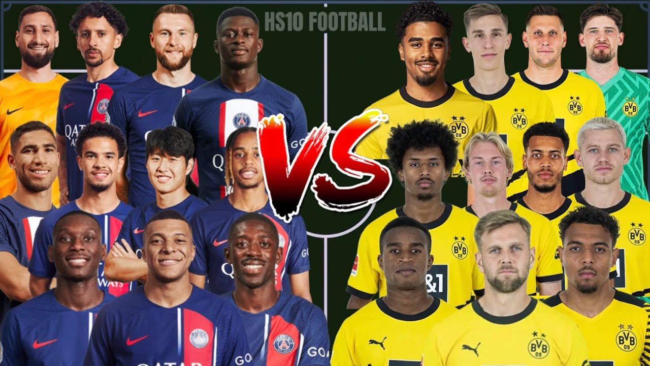 PARIS SAINT-GERMAIN 🆚 BORUSSIA DORTMUND - Football Player Comparison | PSG vs BVB Champions League