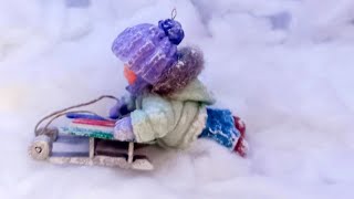 Имитация вязаной шапочки для ватных игрушек. Часть 1. #кукласвоимируками #ватнаяигрушка