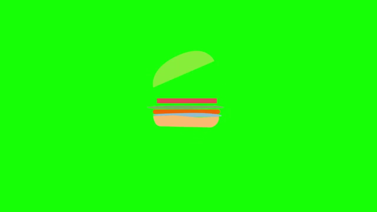 Animated Icon Green Screen | Burger