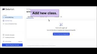 Adding a Delta Math course to a student's account