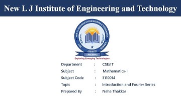 MATHEMATICS -1 (3110014 ) || UNIT-3 || Fourier Series Part 1