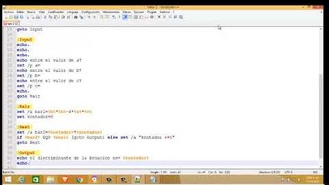 Ecuacion cuadratica en BATCH