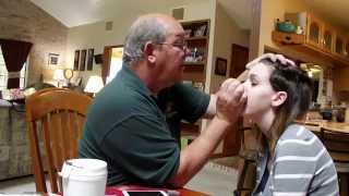 Dad does my makeup