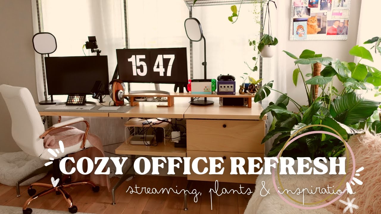 My Cozy, PlantFilled Office Refresh 🪴🎮🎵 Organizing Inspiration YouTube