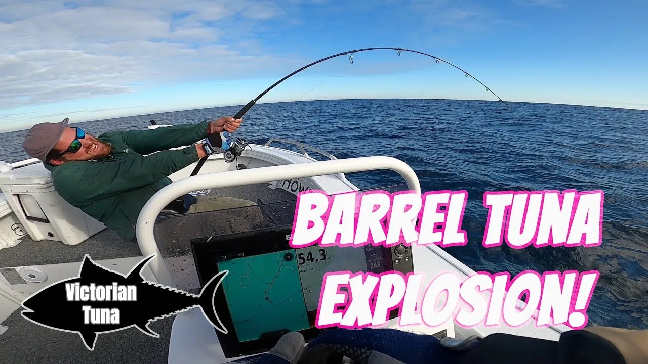 Huge Southern Bluefin Tuna on Spinning Gear & Heru Popper. Casting