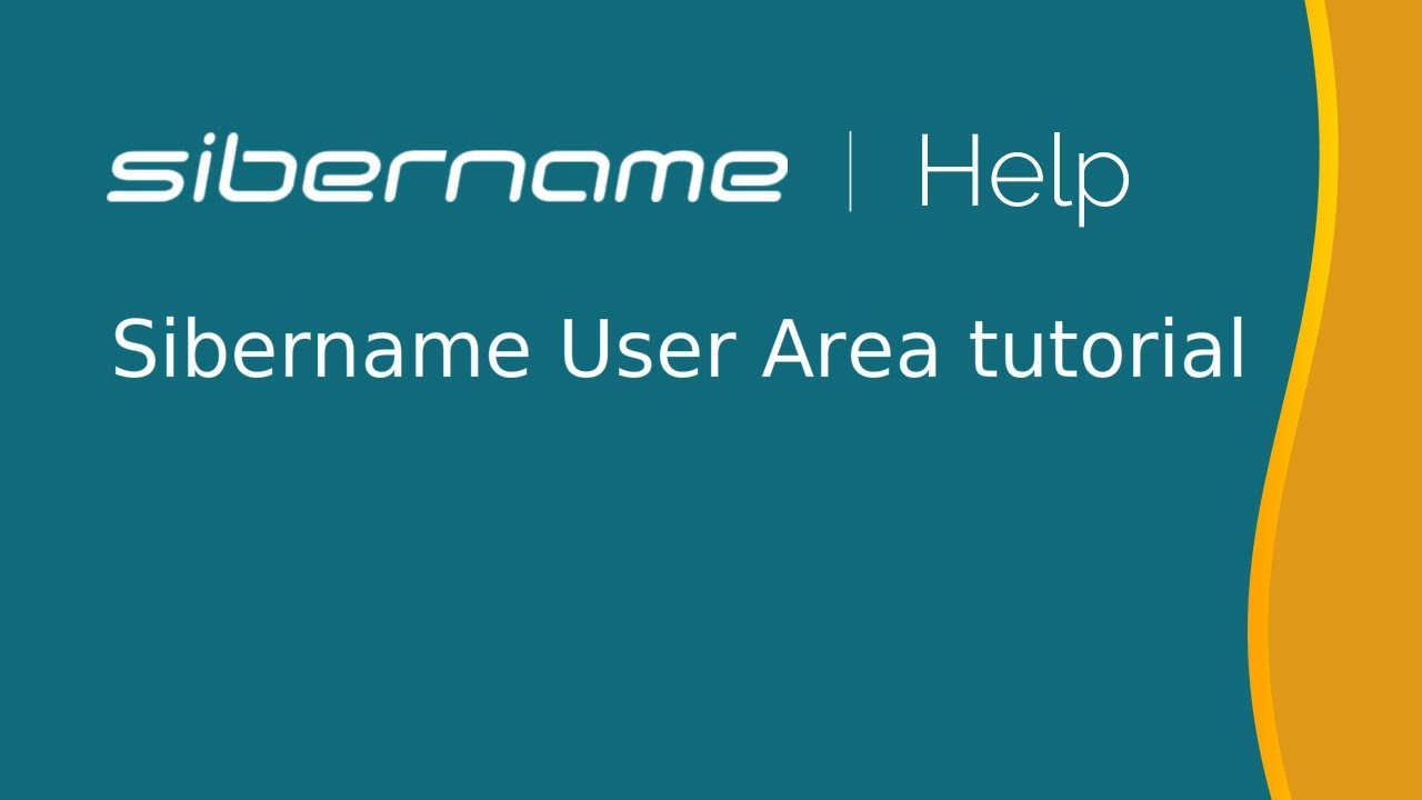 Sibername User Area tutorial