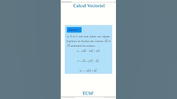 Exercice N1 Cours Le Calcul Vectoriel TCS Maths space2study