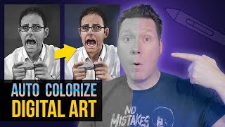 Grayscale to Color Digital Painting INSTANTLY with Photoshop 🎨