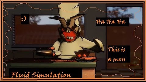 My first try at doing a fluid simulation on blender (was a bit messy ).😂