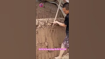Ancient Earth Walls: Watch Them Build Structures That Last 1000 Years!  #Architecture #MindBlown 🧱.