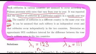Poisson Random Variables Confidence Intervals For Difference In Rates