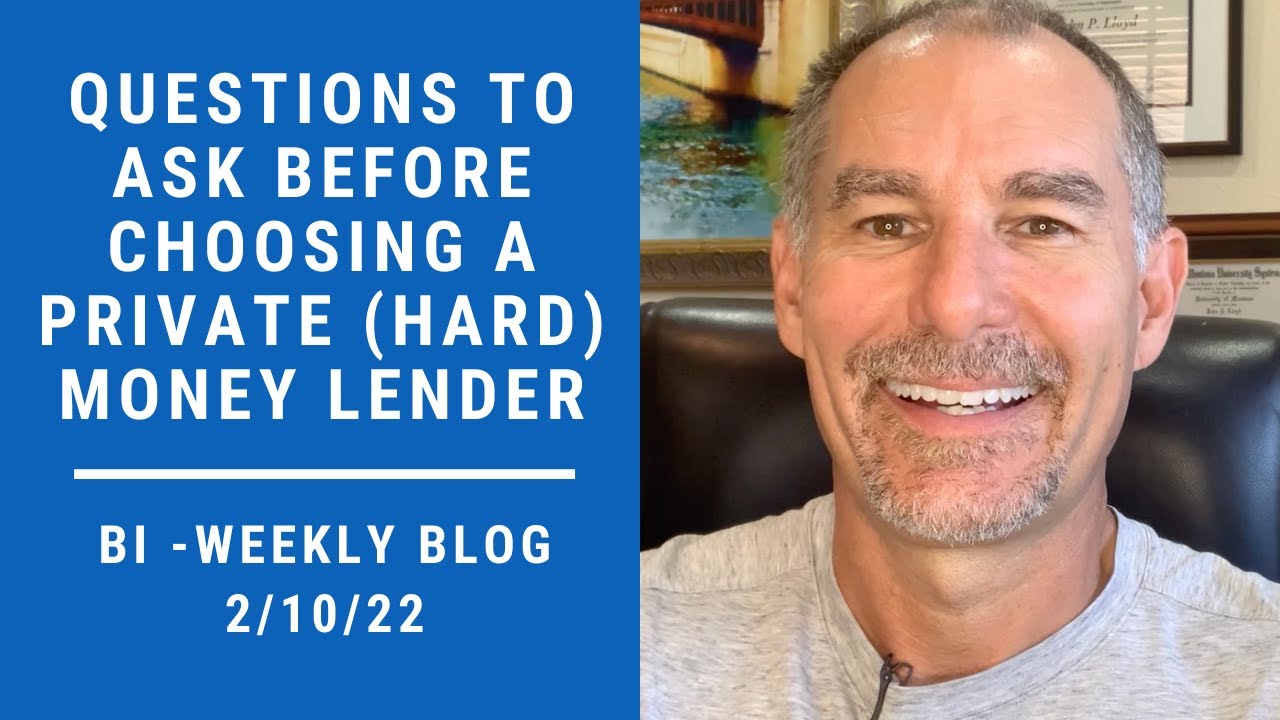 Questions to Ask Before Choosing a Private (Hard) Money Lender YouTube