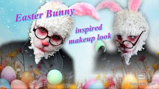 Transforming into an inspired Easter Bunny sfx makeup look tutorial.
