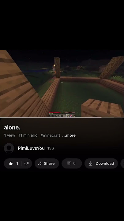 being alone is nice, feeling lonely isnt | #minecraft #gaming #shorts #lonely #alone #overthinking