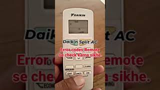 Daikin ac indor unit display error code check #shortsvideo