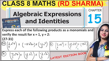 RD Sharma Class 8 Math Chapter 15 Algebraic Expressions | Ex 15.3 Question 29 to 31 Solution